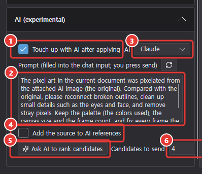 The AI (experimental) step