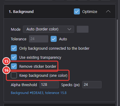 The 1. Background step