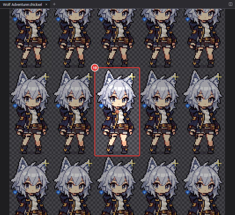 Canvas in tiled mode, repeating the image