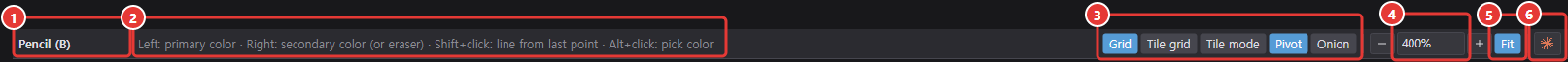 Top bar below the menu: tool name and hint, view options, zoom, Fit and the AI chat button