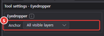 Eyedropper tool options